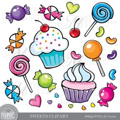 CANDY Clip Art: Clipart Vector Art File, Instant Download.
