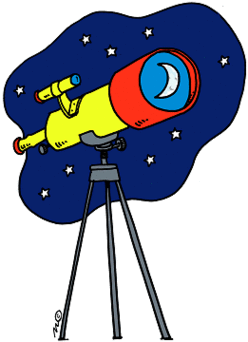 Telescope and stars clipart.