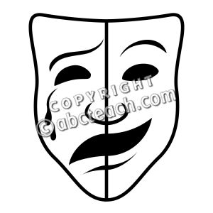 Tragedy comedy masks clipart.