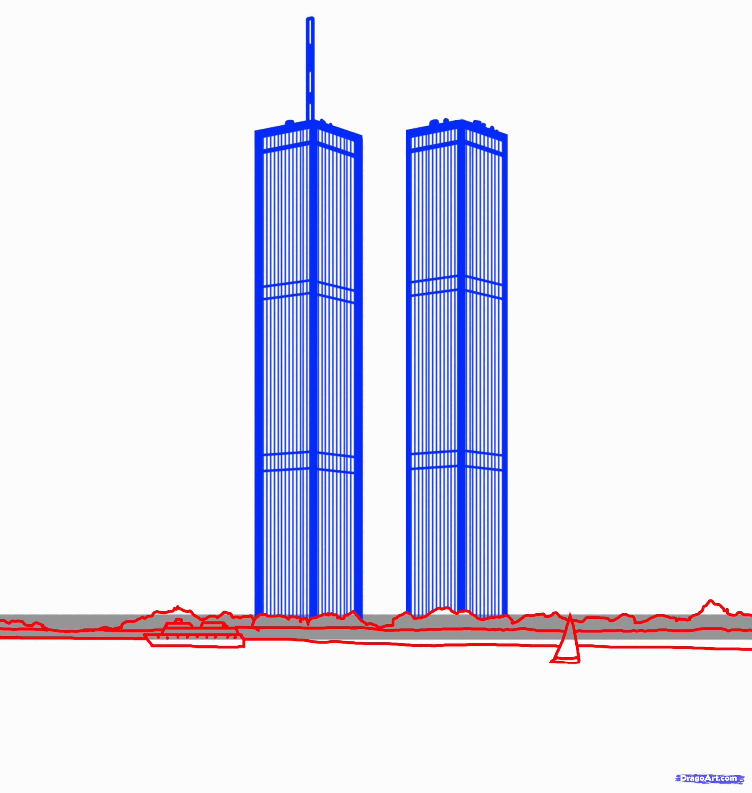 20. How to Draw the Twin Towers, Twin Towers.