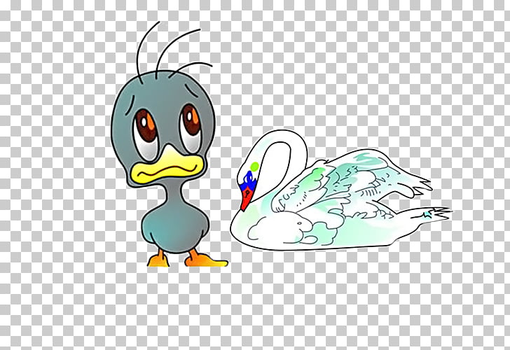 The Ugly Duckling Cygnini Performance Cartoon Illustration.