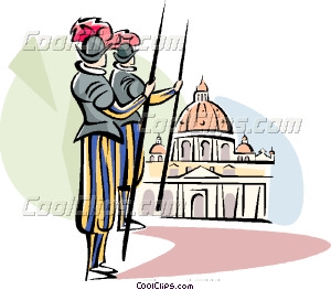 Vatican guards Vector Clip art.