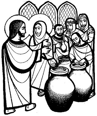 Marriage at Cana coloring page.
