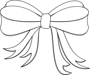White ribbon bow clipart.