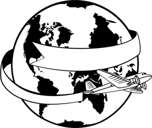 23952 clipart earth globe black white.
