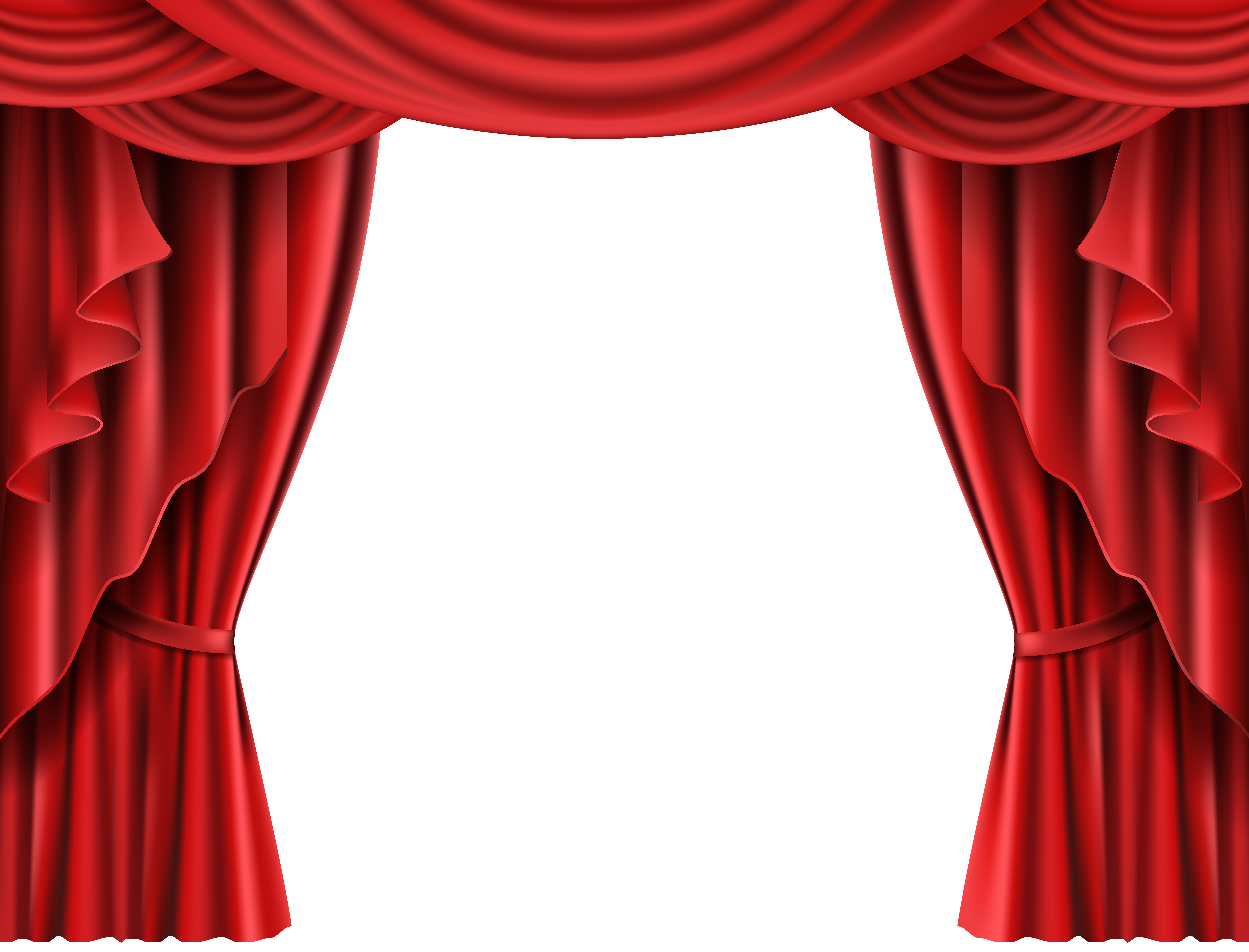 Red Theater Curtain Transparent PNG Clip Art Image.