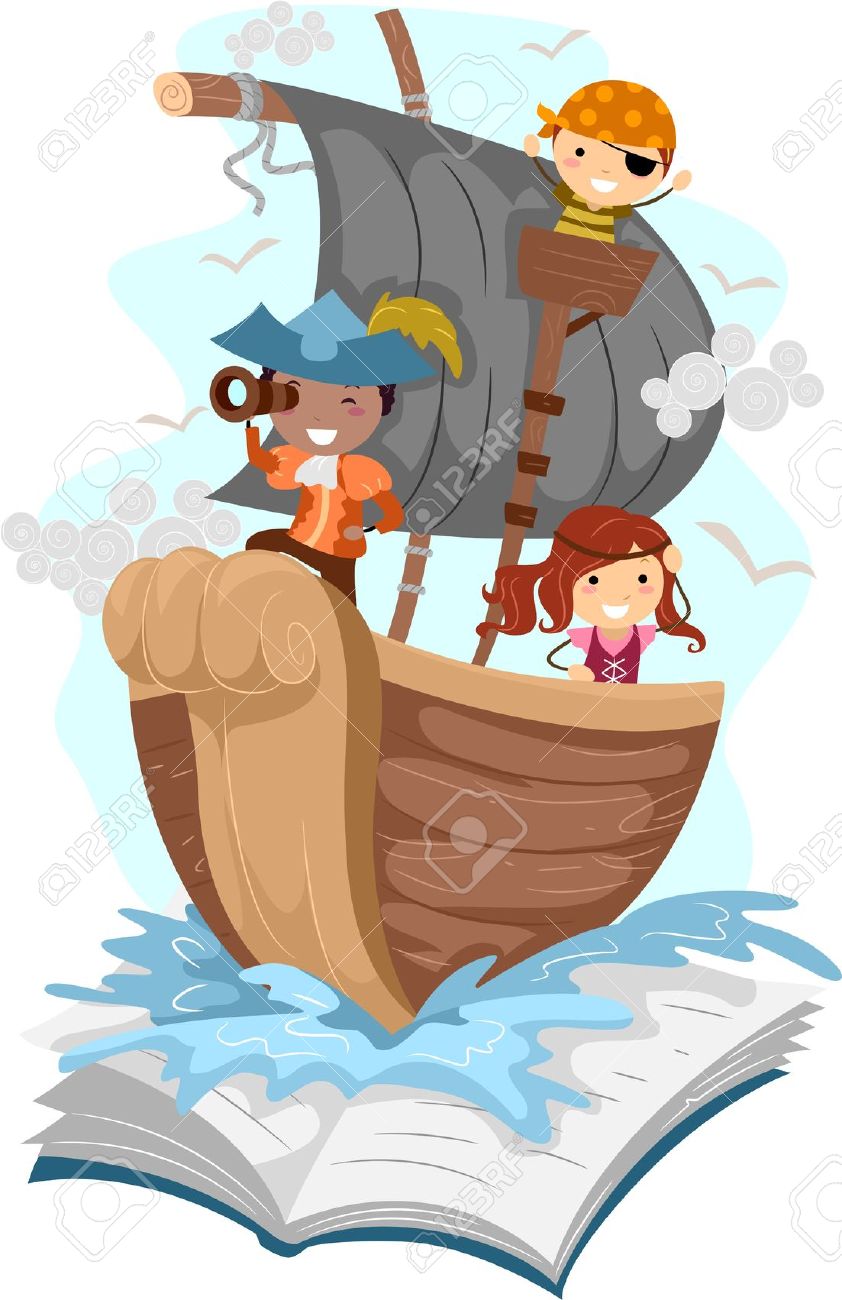 Illustration Of A Pop Up Book With A Pirate Theme Stock Photo.