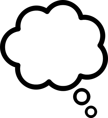 Vector clip art of thick border thought cloud.