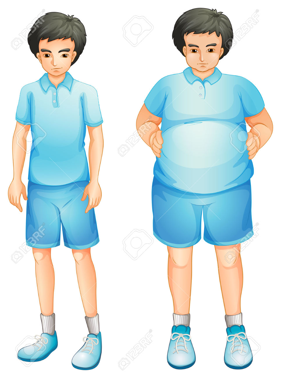 Fat And Thin Boy Clipart.