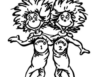 Thing 1 And Thing 2 Clipart Black And White.