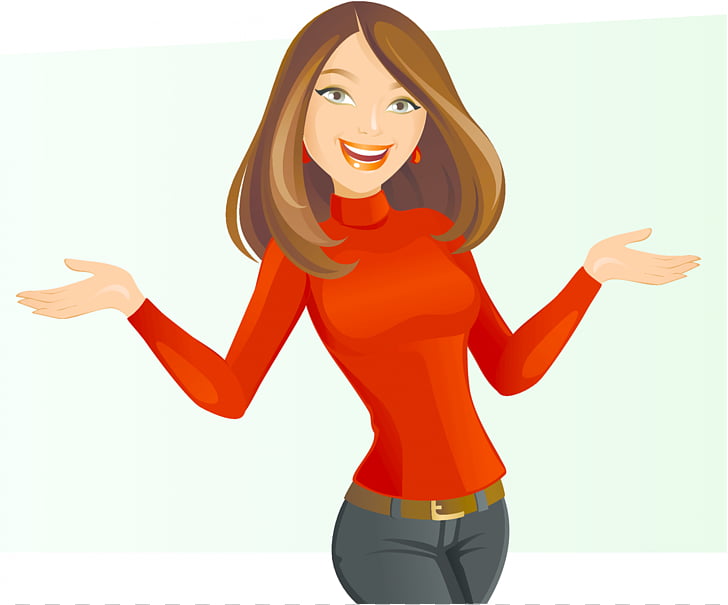 Woman Cartoon Photography, thinking woman PNG clipart.