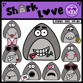 Valentine Shark Love Clipart (Shark Week Love).