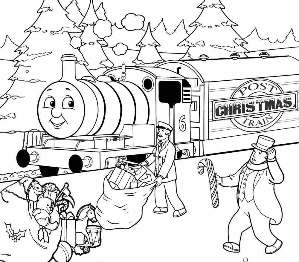 Free Christmas Train Coloring Pages Toy, Download Free Clip.