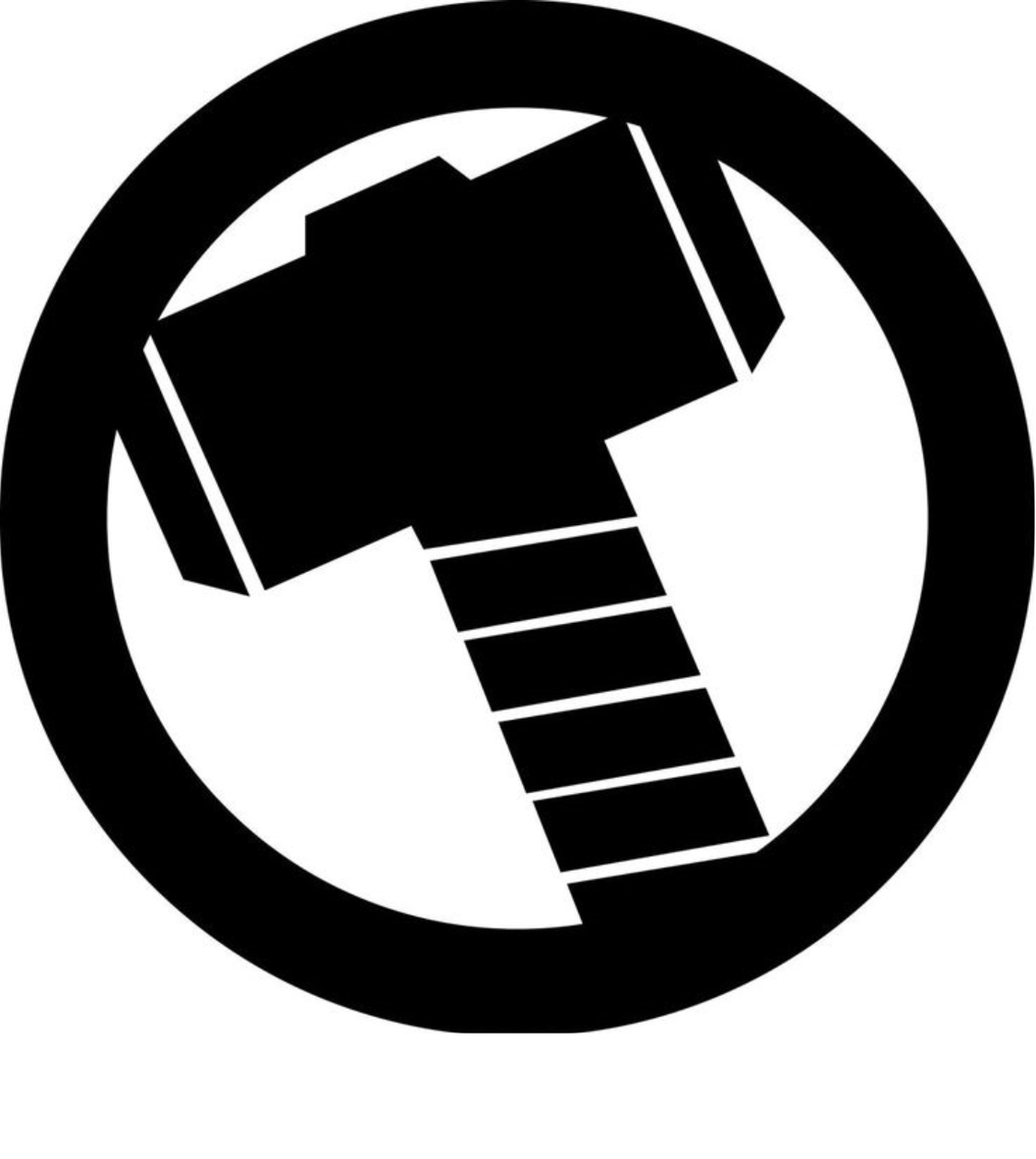 Avengers Marvel Comics Thor Hammer Logo.