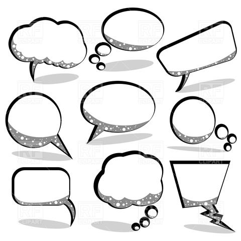 Printable thought bubbles clipart 2.