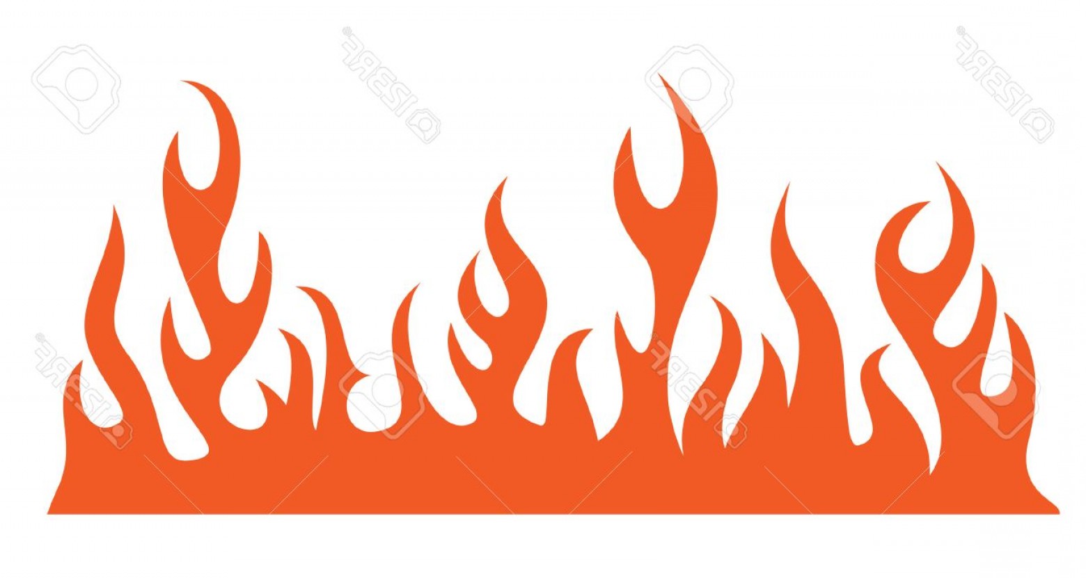 Photosilhouette Of Burning Fire Flame Vector Illustration.