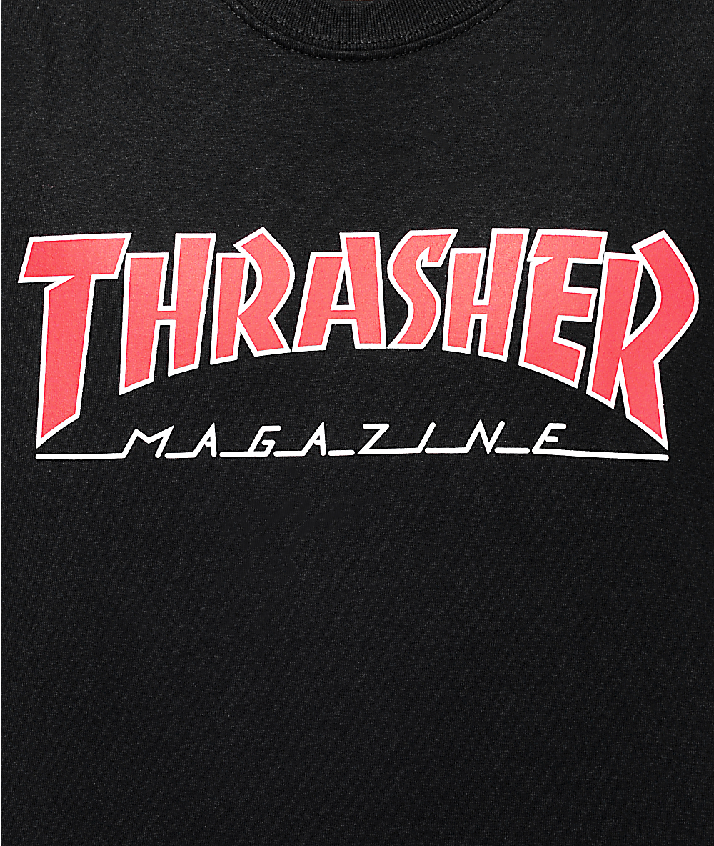Thrasher Magazine Outlined Black T.