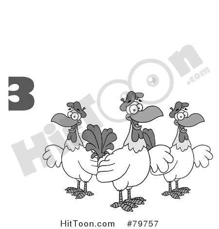 French Hens Clipart #1.