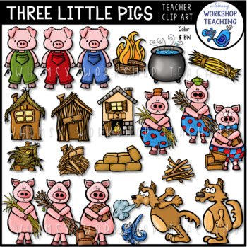 Three Little Pigs Clip Art.