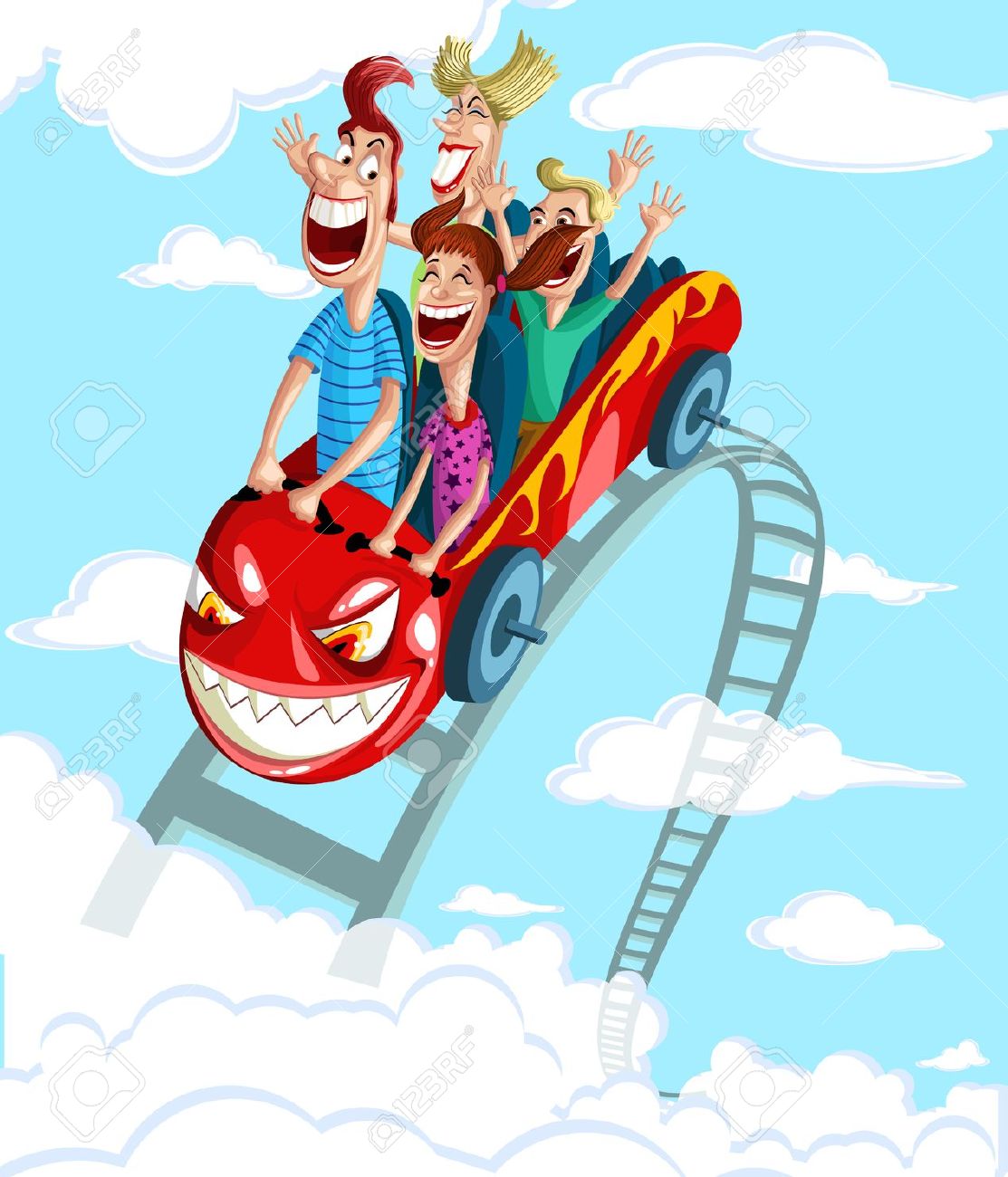 Roller coaster ride clipart.