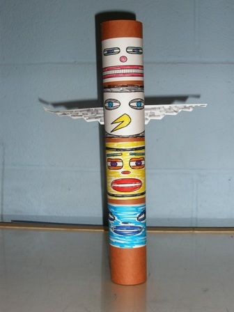 Make a Totem Pole out of toilet paper or paper towel rolls.