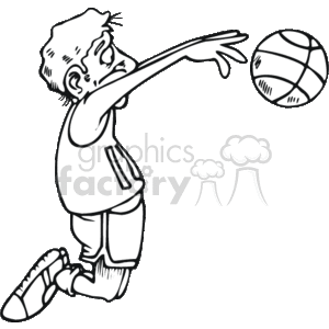 cartoon basketball player passing the ball clipart. Royalty.