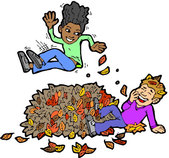 Jumping In Leaves Clipart.