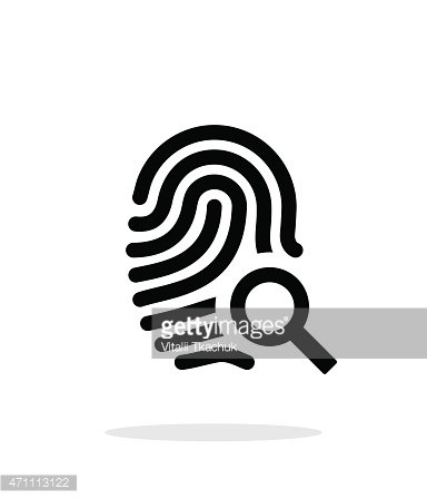Fingerprint and thumbprint icon on white background Clipart.