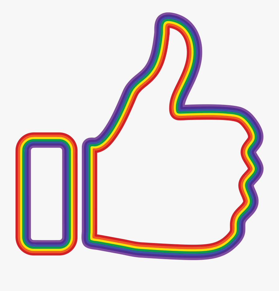 Free Clipart Of A Rainbow Thumb Up.
