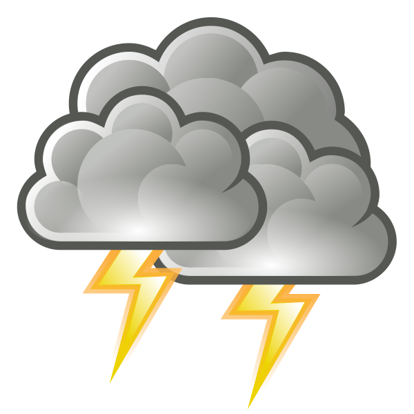 Color weather forecast icon for thunder vector clip art.