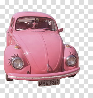 PINK PASTEL , pink Volkswagen Beetle transparent background.