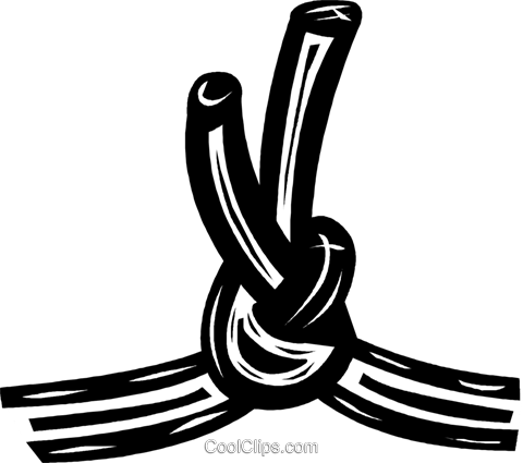 rope tied into a knot Royalty Free Vector Clip Art.