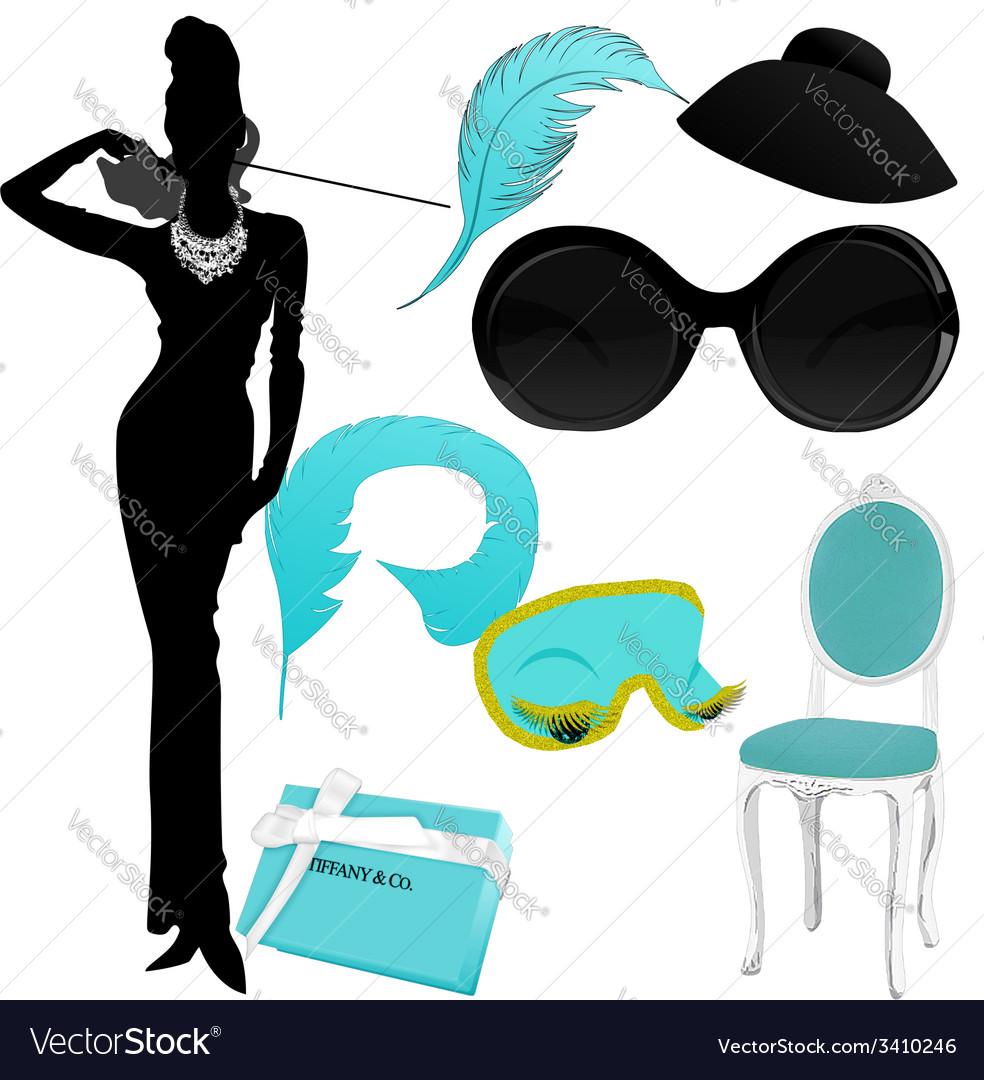 Breakfast at Tiffany clipart Royalty Free Vector Image.