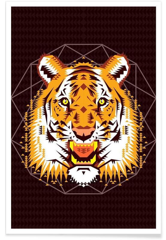 Geometric Tiger Poster.