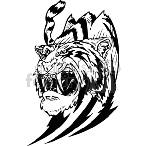 Tiger design clipart. Royalty.