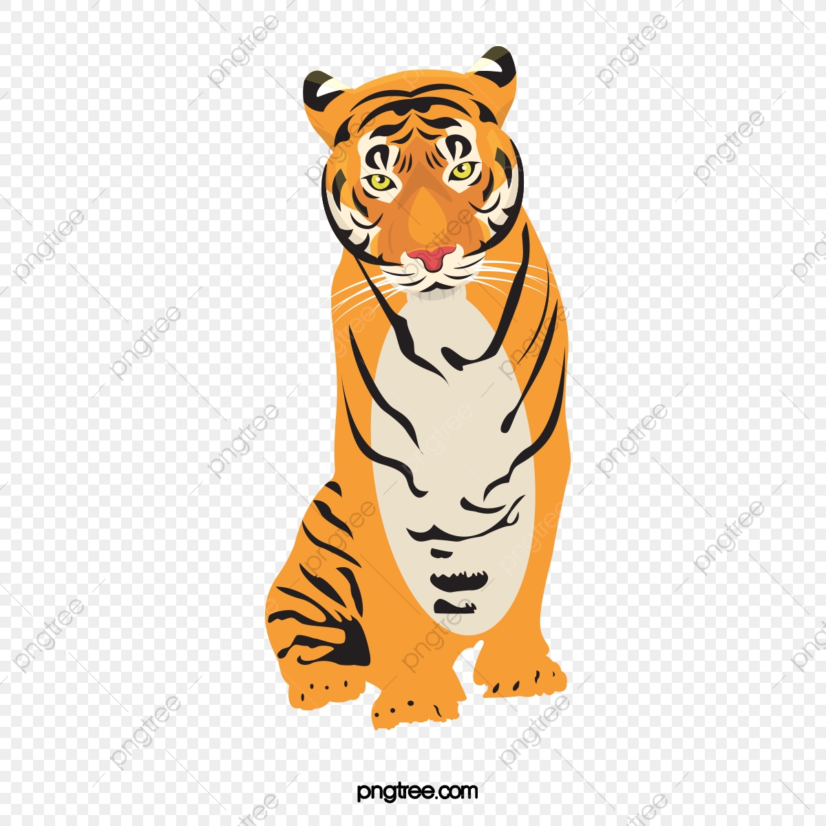 Tiger, Tiger Clipart, Animal PNG Transparent Clipart Image.