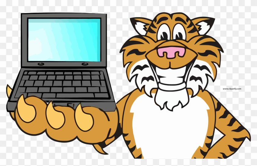 Computer Tigger Clipart Png Image Download Tiger Reading A.