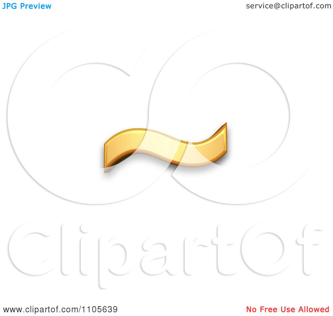 3d Gold tilde Clipart Royalty Free CGI Illustration by Leo.