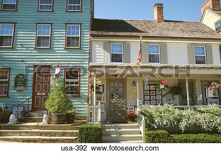 Stock Photo of Timber Framed Houses Chesapeake USA usa.