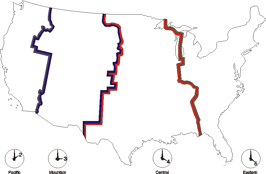 Free Us Time Zone Map Black And White, Download Free Clip.