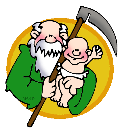Father time and baby new year clipart.