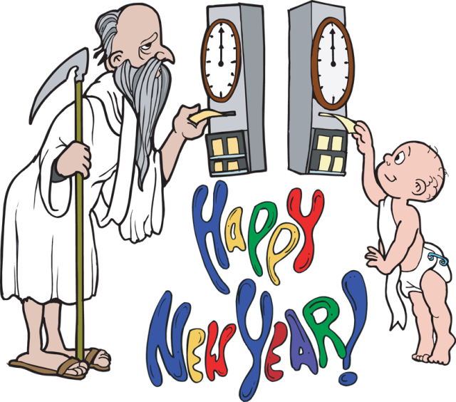 Father Time And Baby New Year Clipart.
