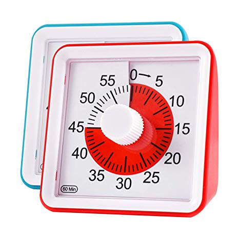 Visual Timer, Supkiir 60 minute Countdown Clock, Time Management Tool for  Meeting Cooking Teaching Classroom Games for Teachers, Silent Analog Timer.