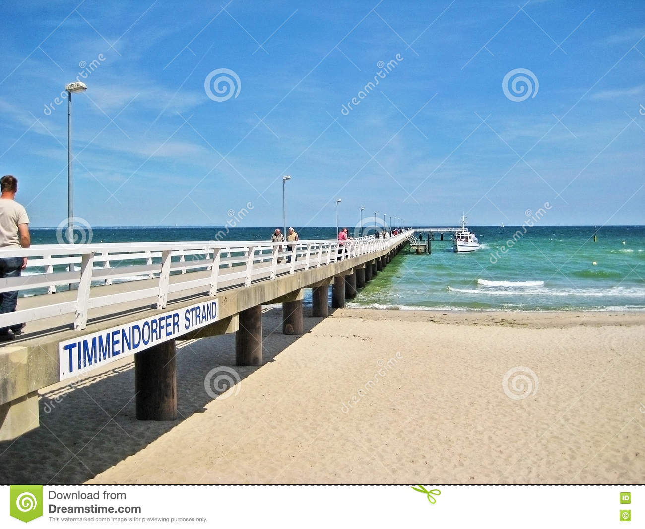 Pier In Timmendorfer Strand, Baltic Sea, Germany Editorial Stock.