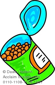 Clipart Image of A Whimsical Drawing Of A Tin Of Baked Beans.