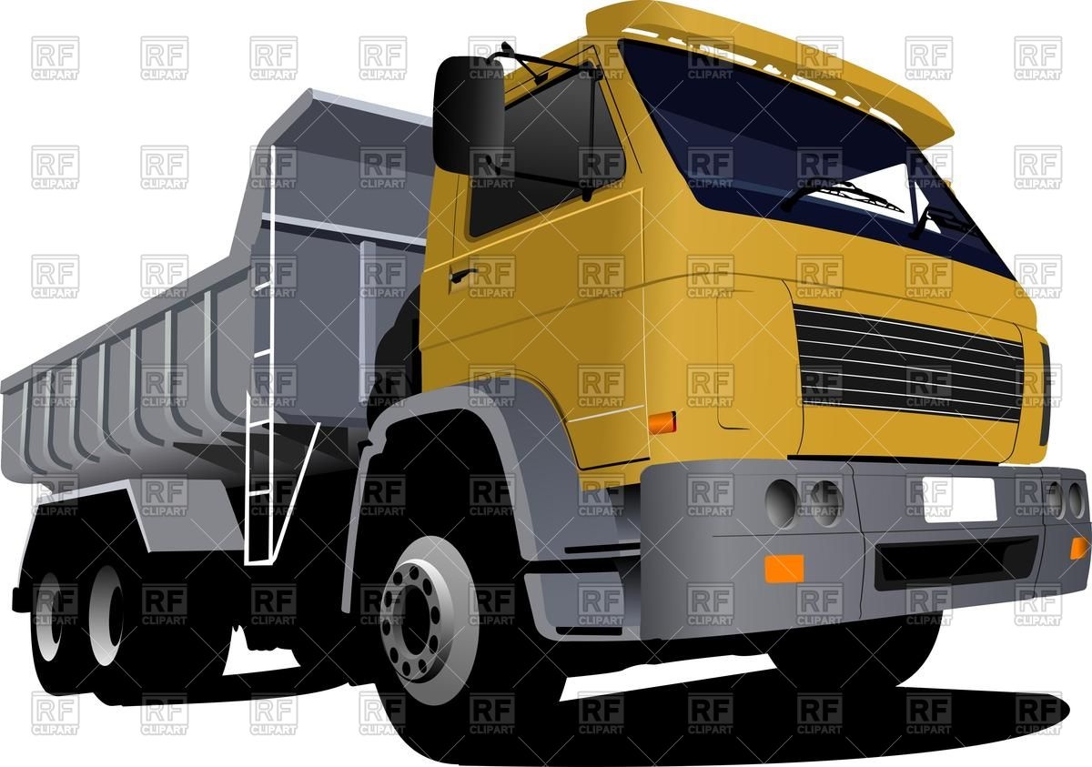 Yellow tipper truck (dump truck).
