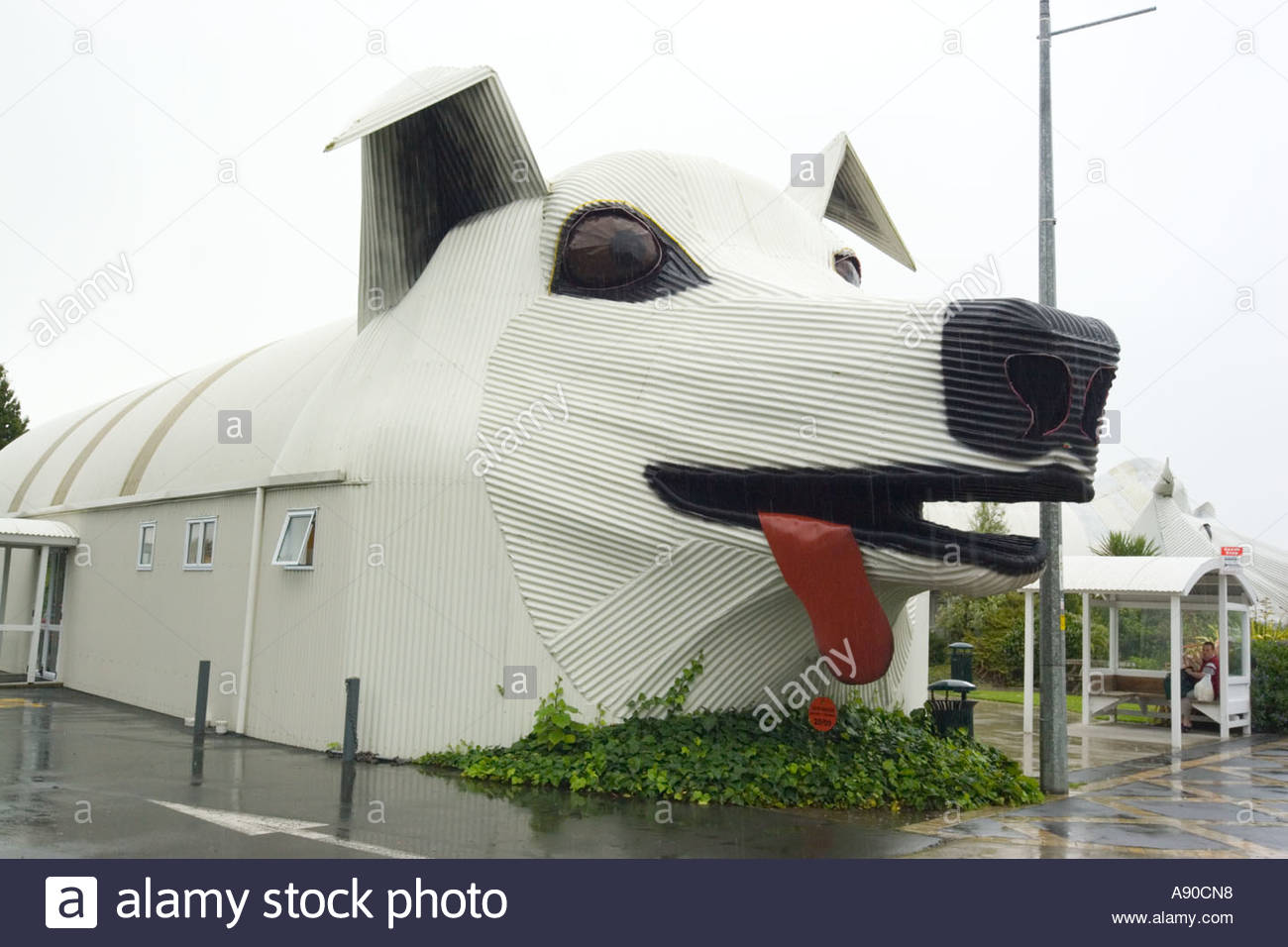 New Zealand Tirau Corrugated Iron Building in shape of Sheep Dog.