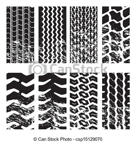 Vectors Illustration of Truck tire tracks.