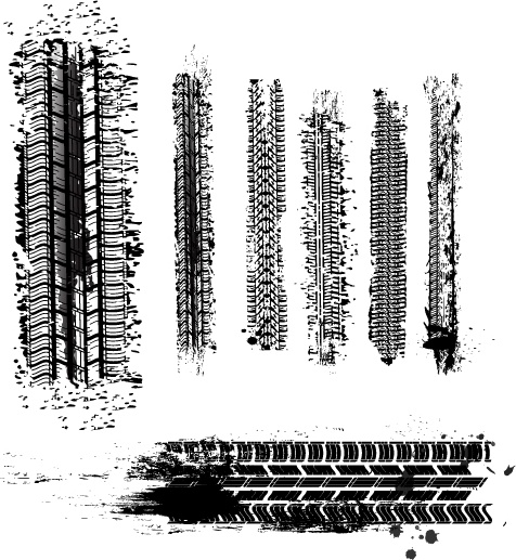 Dirty tyre tracks Free vector in Adobe Illustrator ai ( .AI.