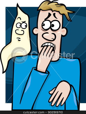 man and ghost cartoon illustration stock vector.